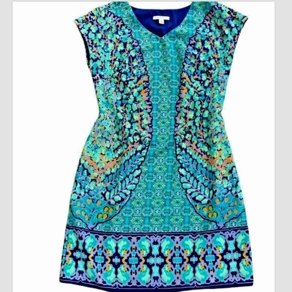 Isaac Mizrahi Live Cap Sleeve Lined Sheath Dress Sz S Multicolor #240H - Picture 5 of 7